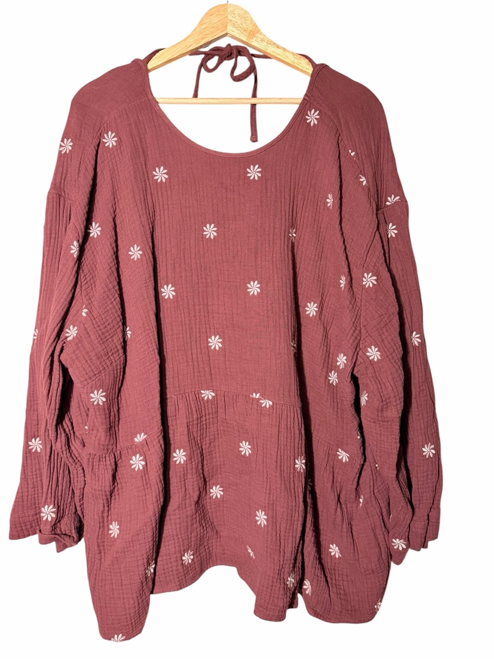 Madewell Dusty Rose Floral Gauze Tunic Top